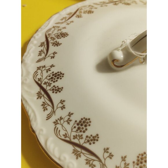 Vintage Coalport England Vegetable/Soup Tureen  "Burgundy" Pattern 10 1/2" - Picture 9 of 15